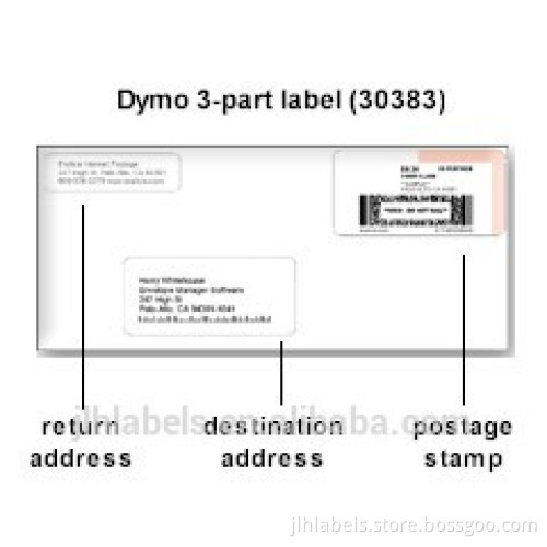 DYMO-Compatible 30383 3-Part Internet Postage Labels (2-1/4" x 7"),White, Roll of 150